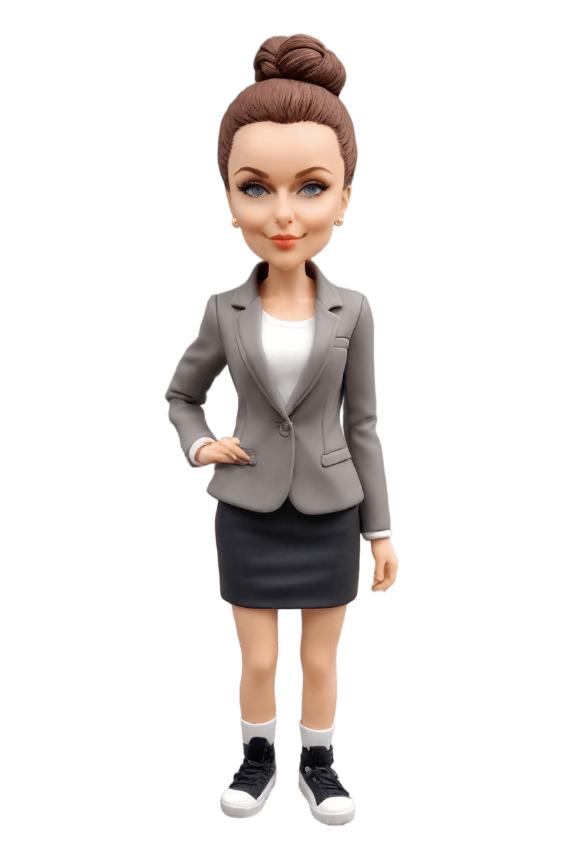 Casual Chic Custom Bobblehead,She Created Her Own Bobblehead Doll!