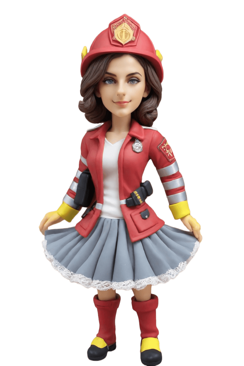 Custom Heroic Firefighter Bobblehead,She Made Her Own Bobblehead Doll as a Firefighter!