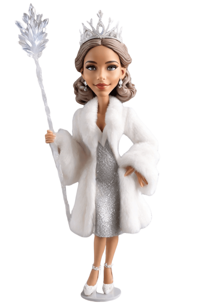 custom Winter Gala Sassy bobblehead,She Made Her Own Sassy Snow Queen Bobblehead Doll!