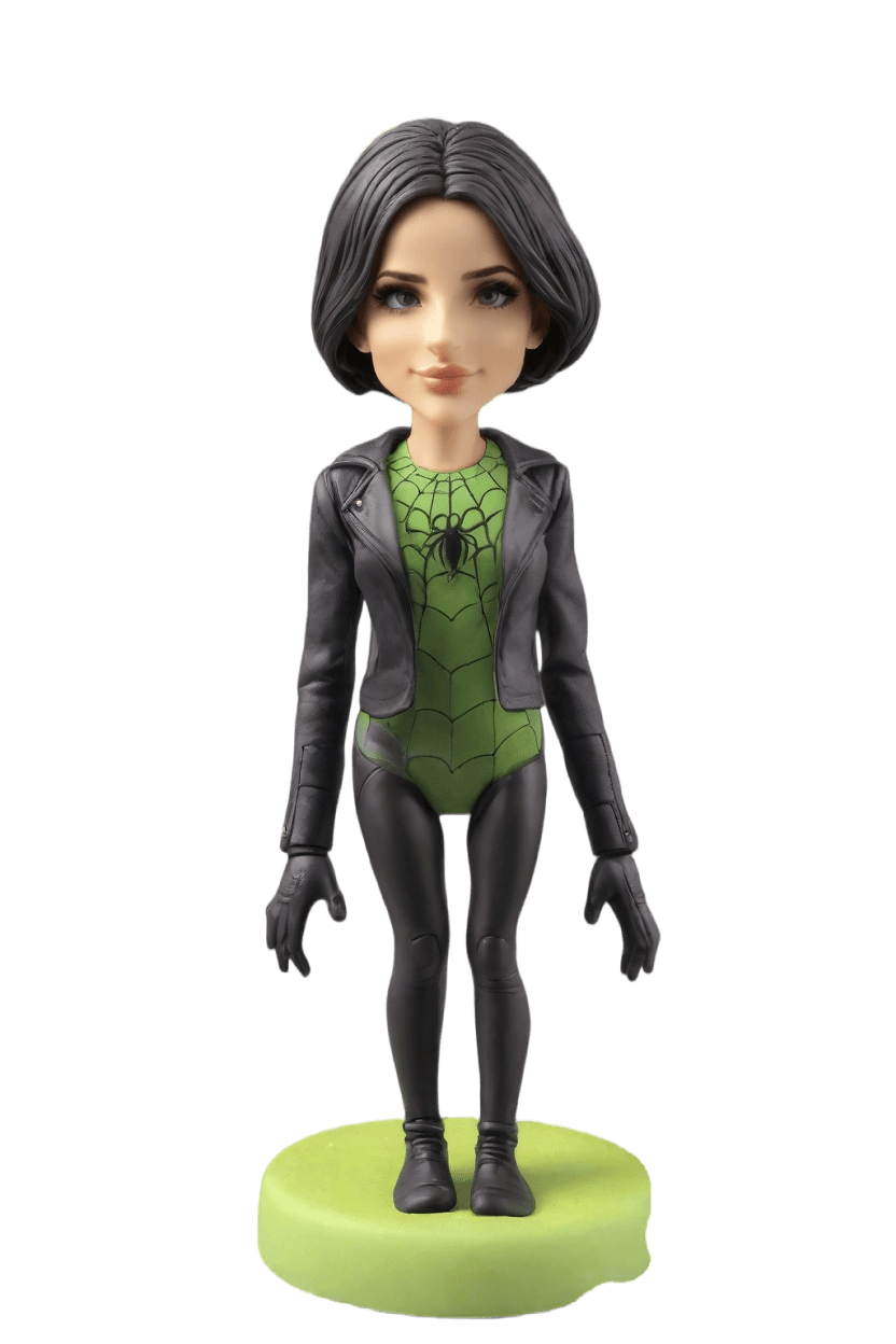 Spider-Heroine Custom Dynamic Bobblehead,She Made Her Own Bobblehead Doll: A Web-Slinger's Dream