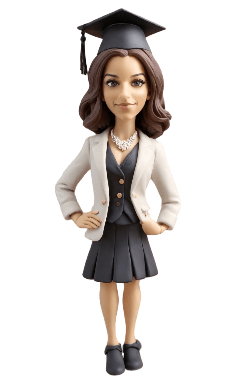 Custom Graduation Chic Bobblehead,She Created Her Own Graduation Bobblehead Look!