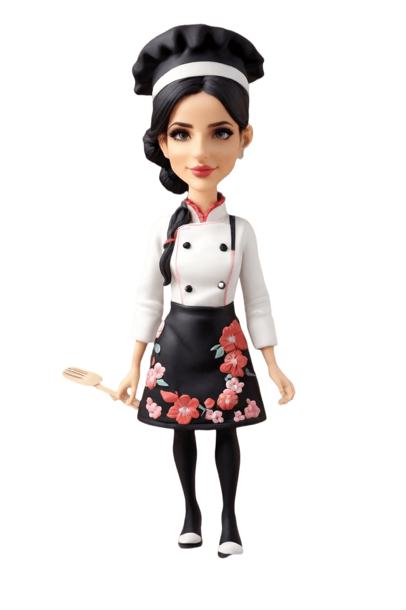 Custom Chef's Playful Bobblehead,She Made Her Own Chef Bobblehead Doll! π©βπ³π
