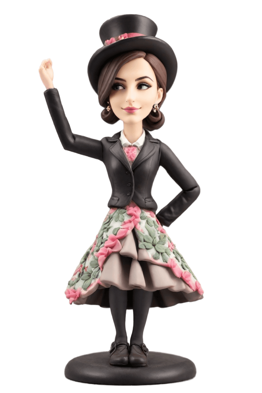 Custom Anniversary Graceful Bobblehead,She's Winking at Her Custom Bobblehead