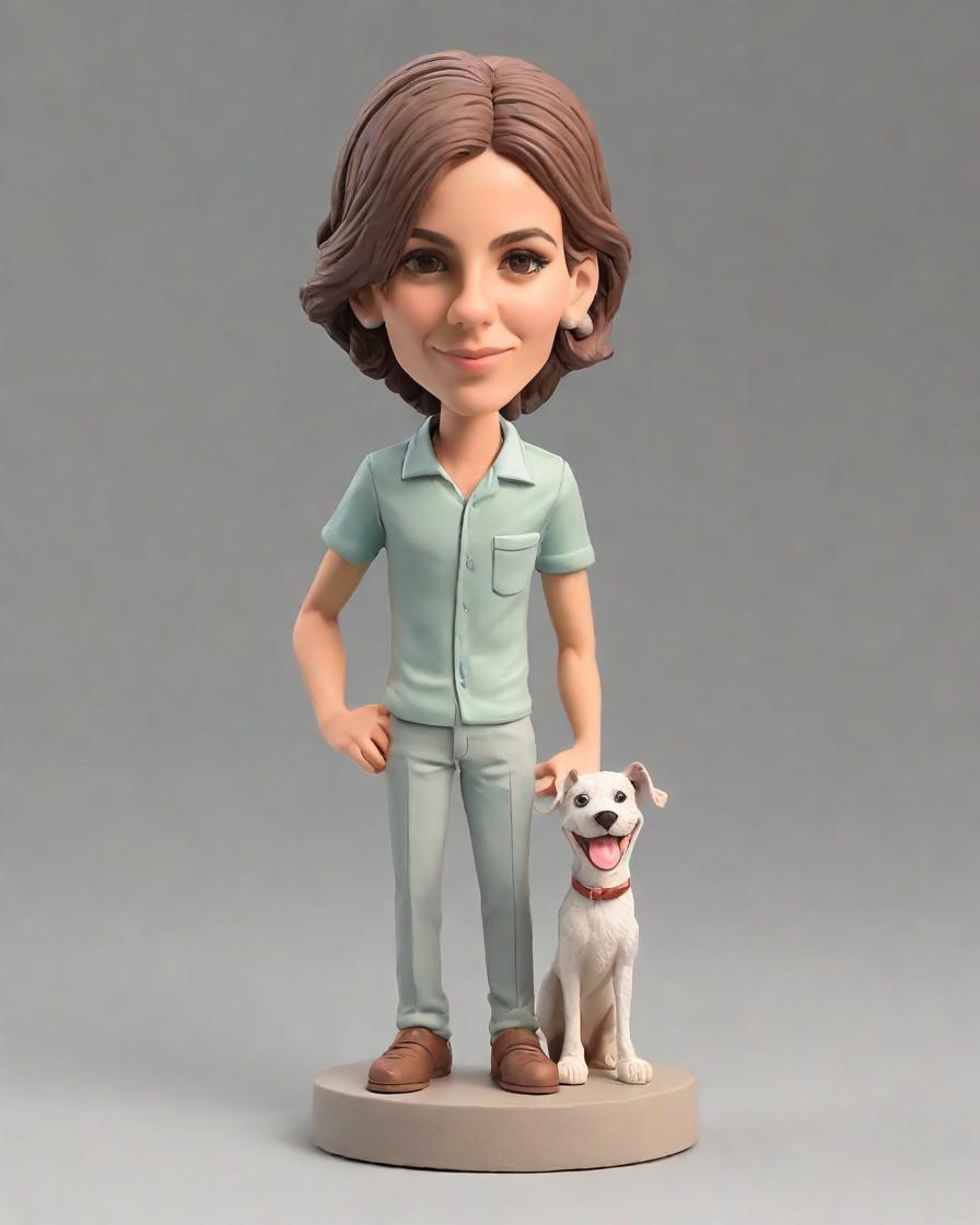 Unleashing the Joy: Custom Bobbleheads for Pet Lovers,She's Got the Cutest Companion: A Day in the Life of a Pet Owner with a Mini-Me Figurine